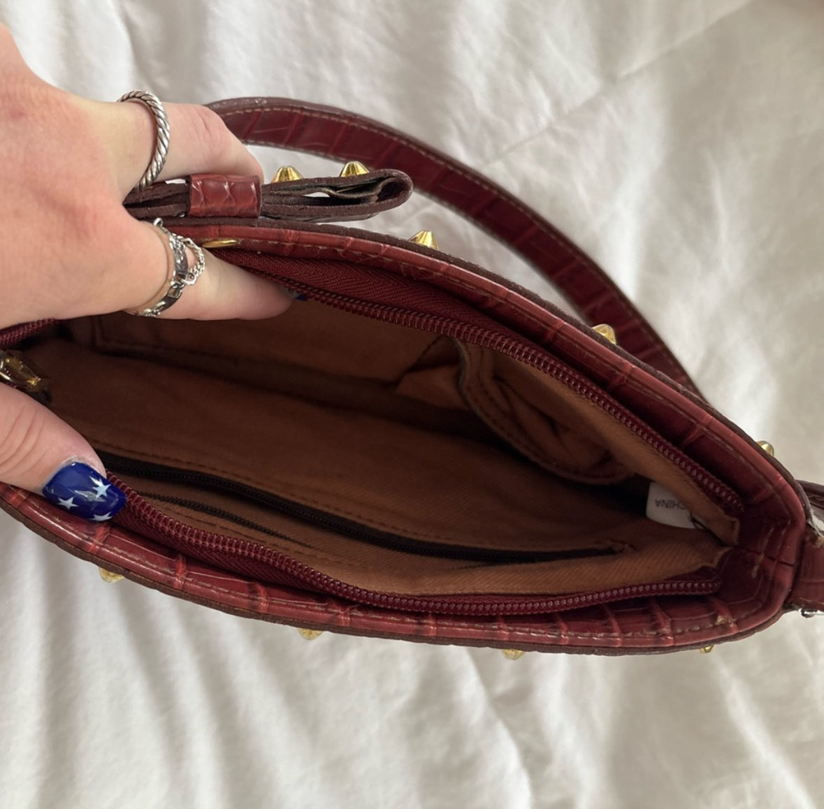 Red Leather Shoulder Bag